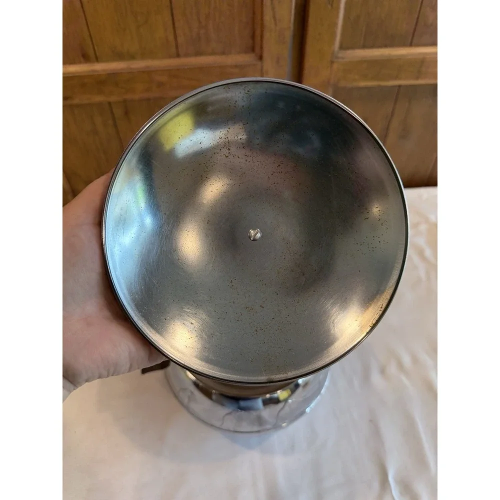 Vintage Mid Century West Bend Penguin Ice Bucket Hot & Cold Server Wood Handles